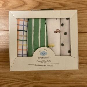 Cloud Island 4-pack baby flannel Blankets
